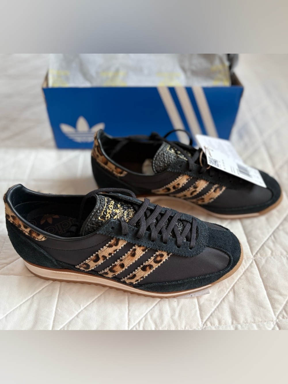Adidas SL 72 OG Leopard Print Black Sneakers Women's 6.5 NWT JR1640